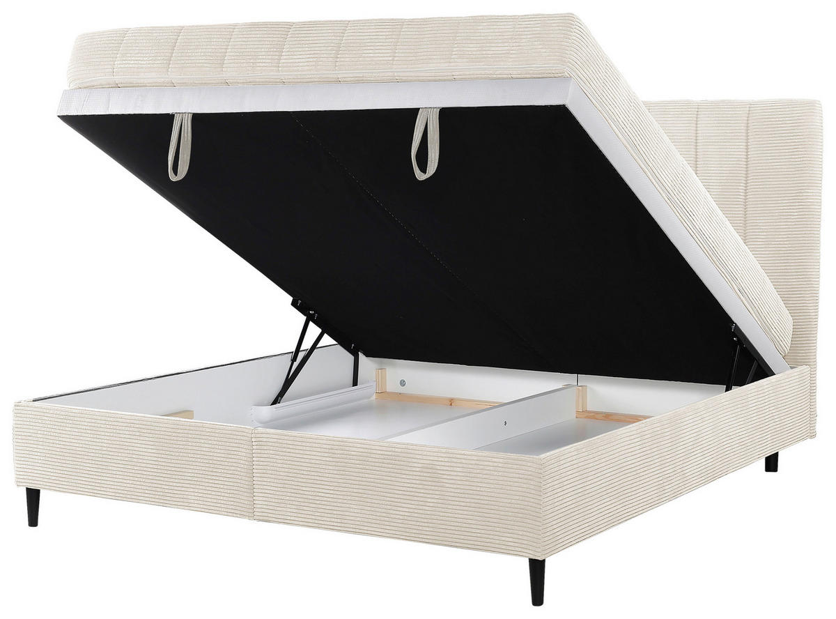 POLSTERBETT Lattenrost, Matratze Creme 180/200 cm  - Creme/Schwarz, LIFESTYLE, Holz/Holzwerkstoff (180/200cm) - Livetastic