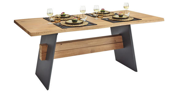 ESSTISCH in Holz 190/95/76 cm - Eichefarben/Anthrazit, Natur, Holz (190/95/76cm) - Valnatura