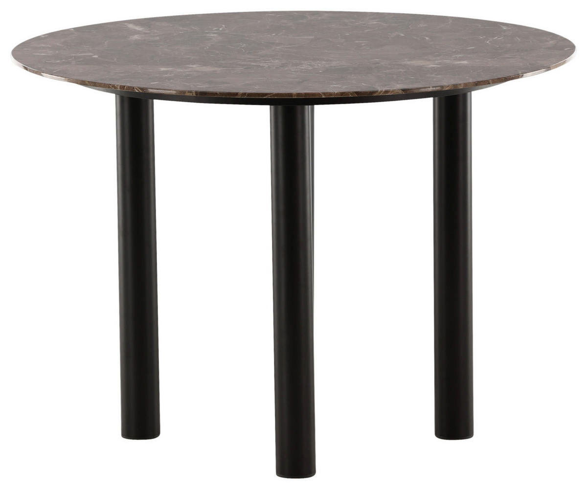 ESSTISCH furniert Schwarz, Dunkelbraun  - Dunkelbraun/Schwarz, Design, Holzwerkstoff/Metall (106/106/75cm) - Livetastic