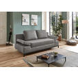 SCHLAFSOFA  mit Mikrofaser Hellgrau  - Hellgrau/Schwarz, KONVENTIONELL, Kunststoff/Textil (202/90/97cm) - Carryhome