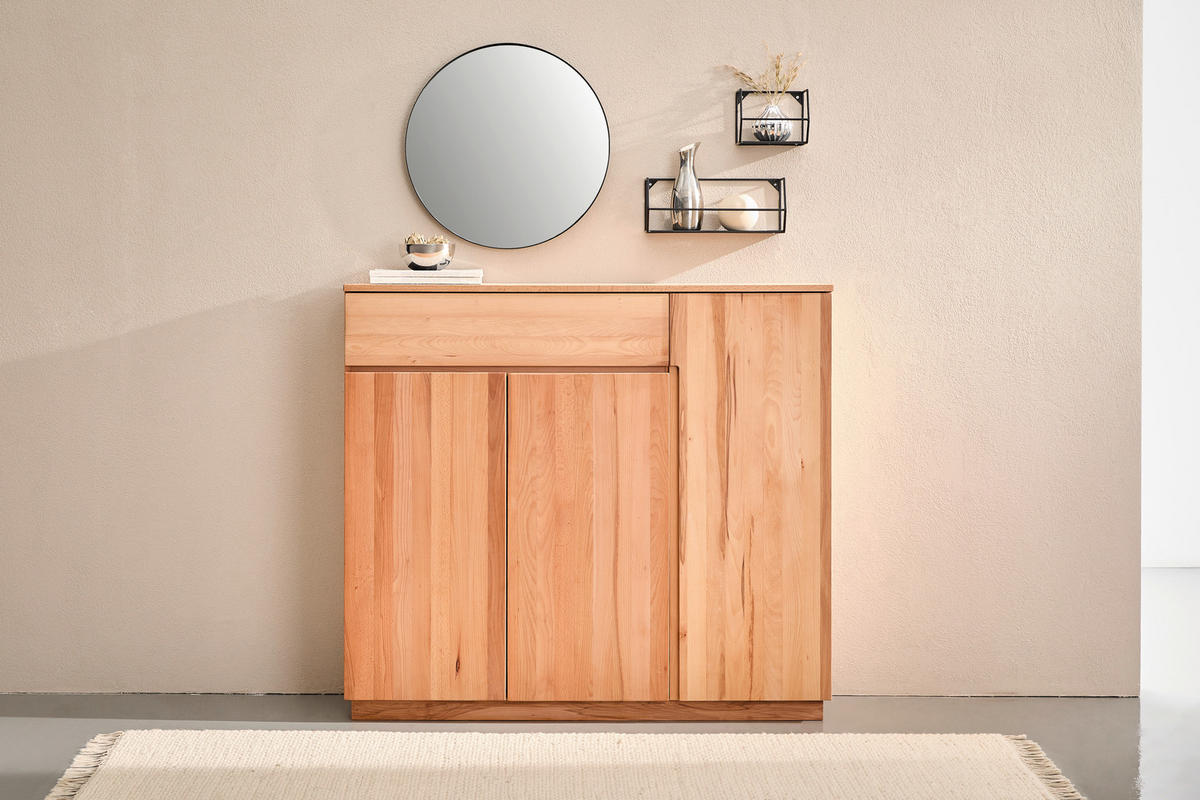SCHUHSCHRANK Kernbuche massiv Kernbuche  - Kernbuche, KONVENTIONELL, Holz (135,2/121/38,2cm) - Linea Natura