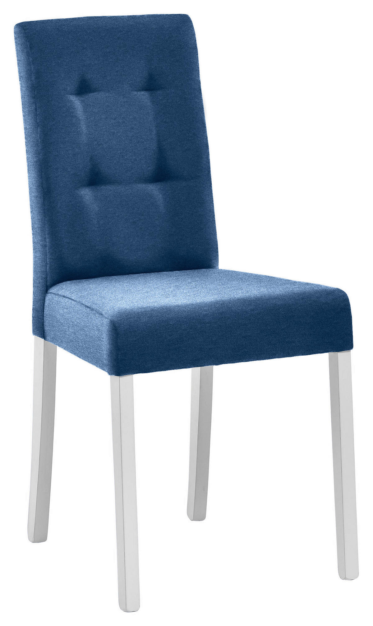 STUHL Webstoff Blau, Weiß Buche massiv  - Blau/Weiß, ROMANTIK / LANDHAUS, Holz/Textil (44/91/57cm) - Landscape