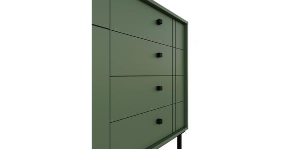 SIDEBOARD in 160,2/81,8/37 cm - Schwarz/Grün, MODERN, Holzwerkstoff/Kunststoff (160,2/81,8/37cm) - Carryhome