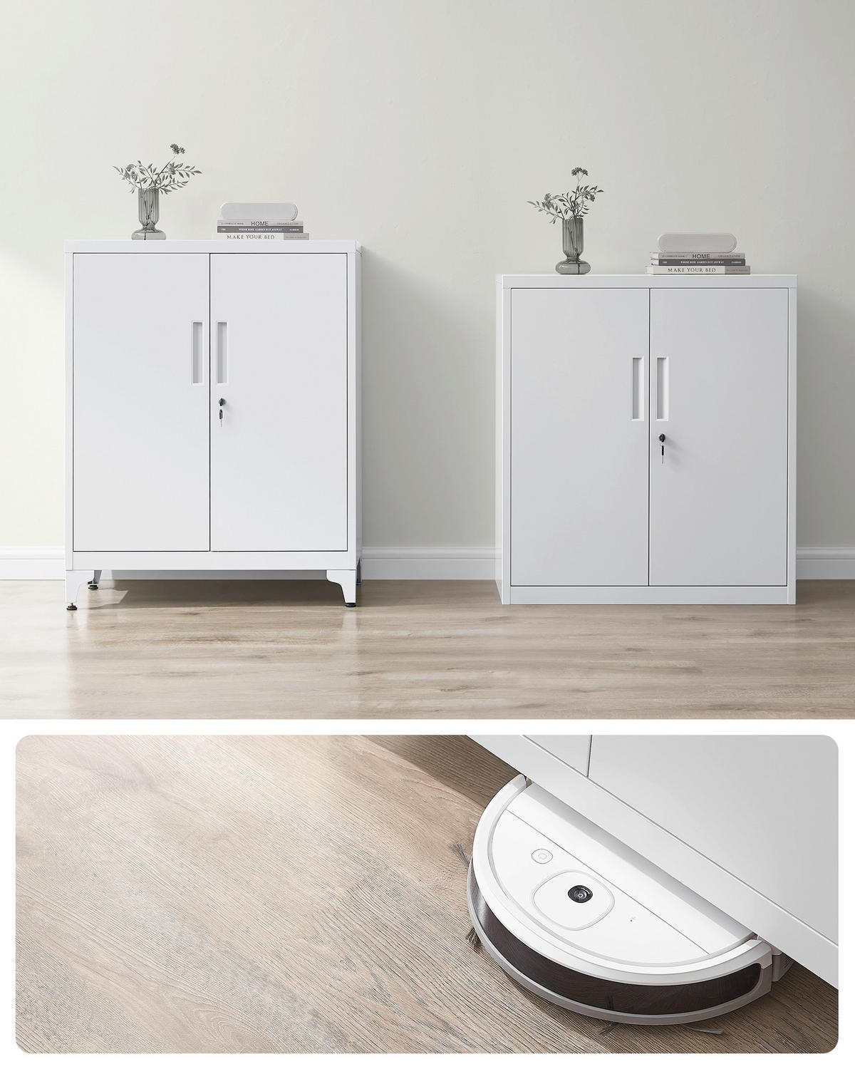 MEHRZWECKSCHRANK 80/90/40 cm  in Grauweiß  - Grauweiß, Basics, Metall (80/90/40cm)