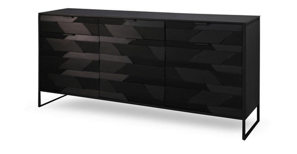 SIDEBOARD Schwarz  175/86/40 cm  - Schwarz, Trend, Holz/Metall (175/86/40cm) - Ambia Home