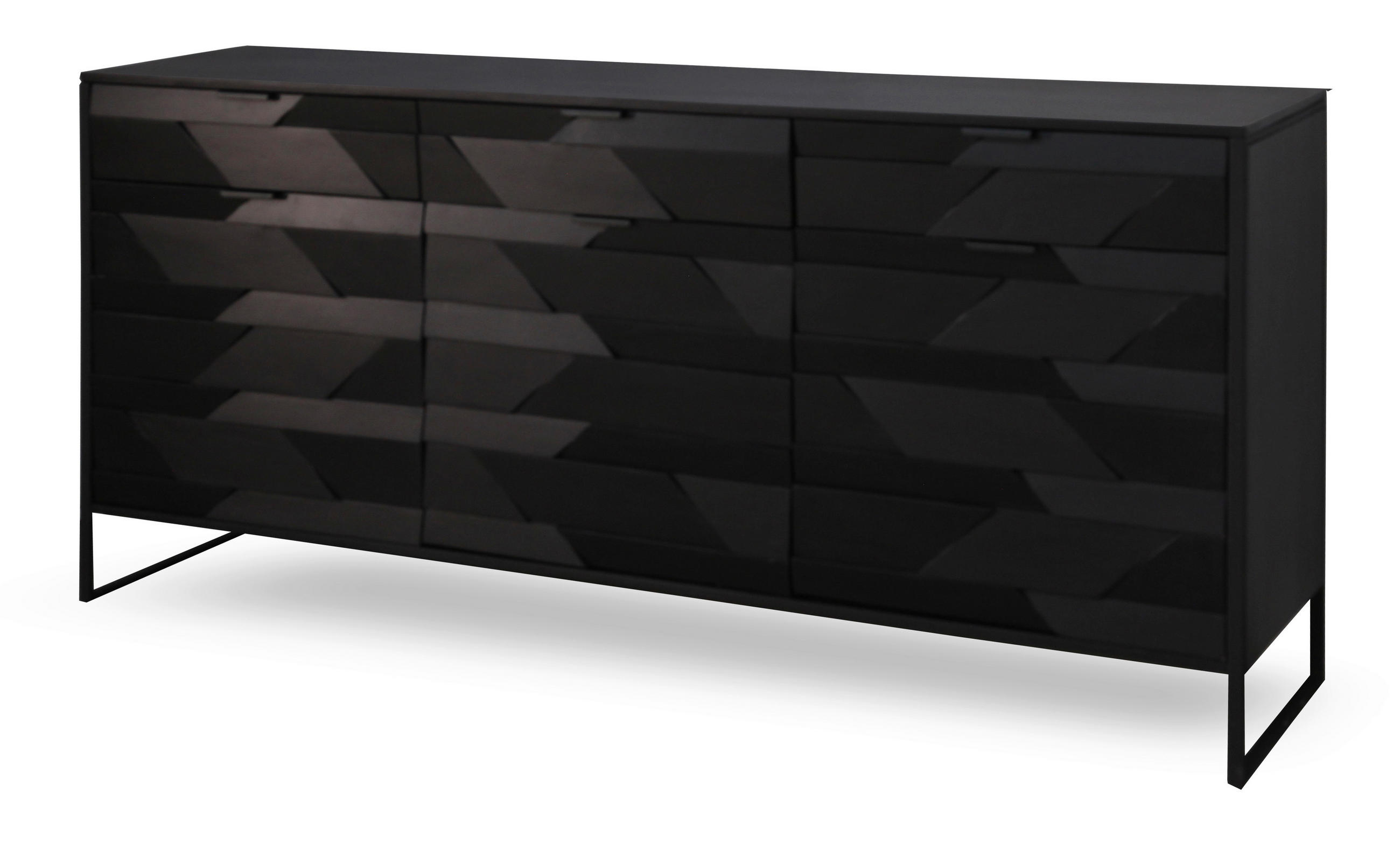 SIDEBOARD Schwarz  175/86/40 cm  - Schwarz, Trend, Holz/Metall (175/86/40cm) - Ambia Home