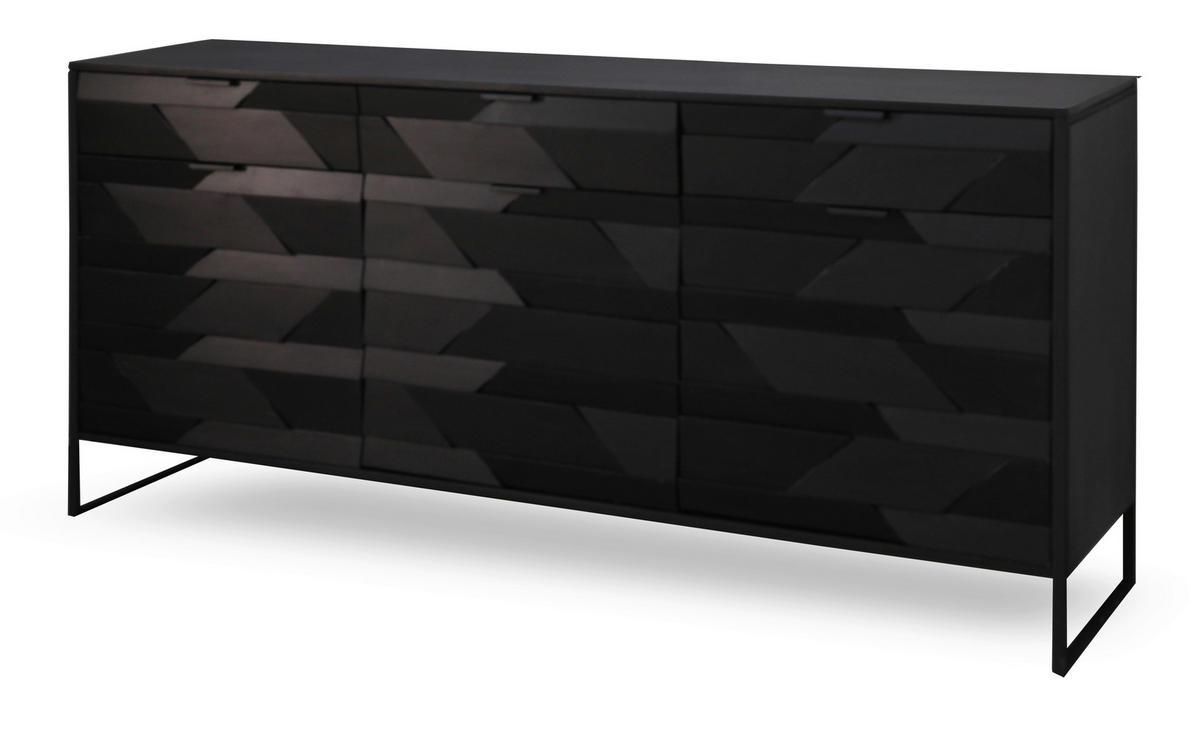 SIDEBOARD  in 175/86/40 cm  - Schwarz, Trend, Holz/Metall (175/86/40cm) - Ambia Home