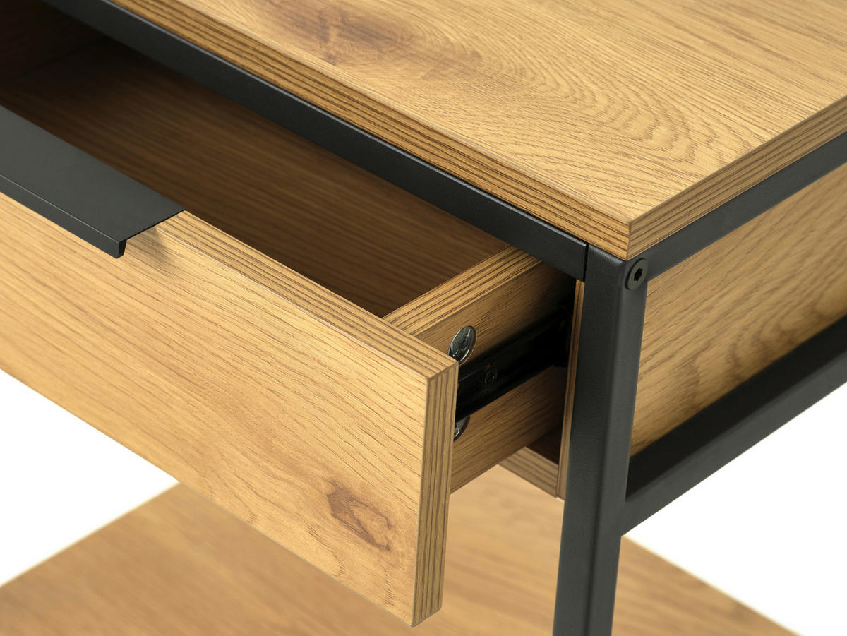 BEISTELLTISCH in Holzwerkstoff 40/30/60 cm  - Eichefarben/Schwarz, Design, Holzwerkstoff/Metall (40/30/60cm) - Lomoco