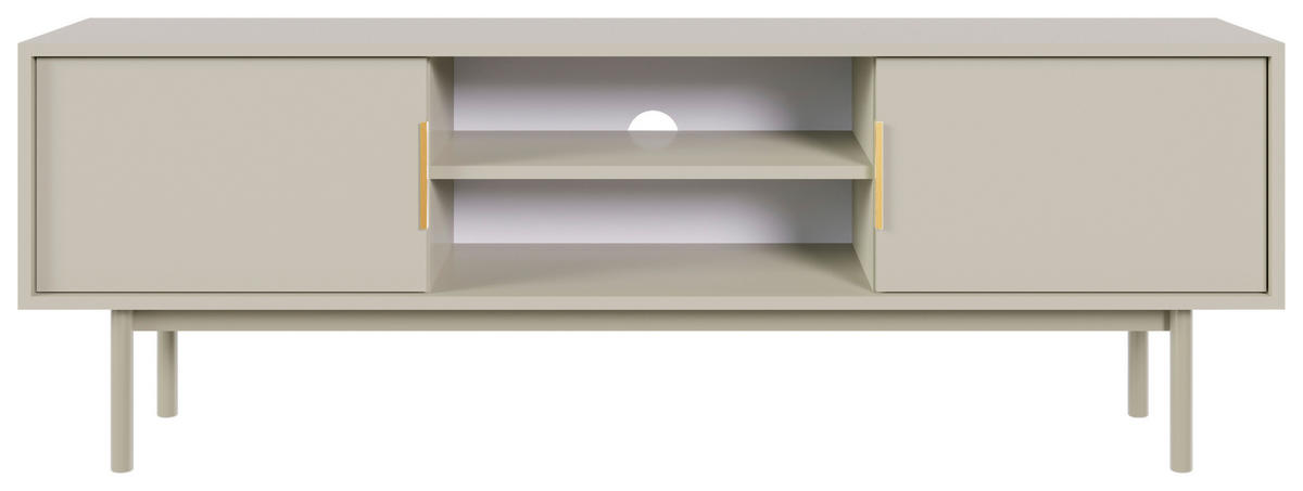 NÍZKÁ KOMODA, kašmírová, 154/53,5/39 cm - kašmírová/barvy zlata, Design, kov/kompozitní dřevo (154/53,5/39cm) - Xora