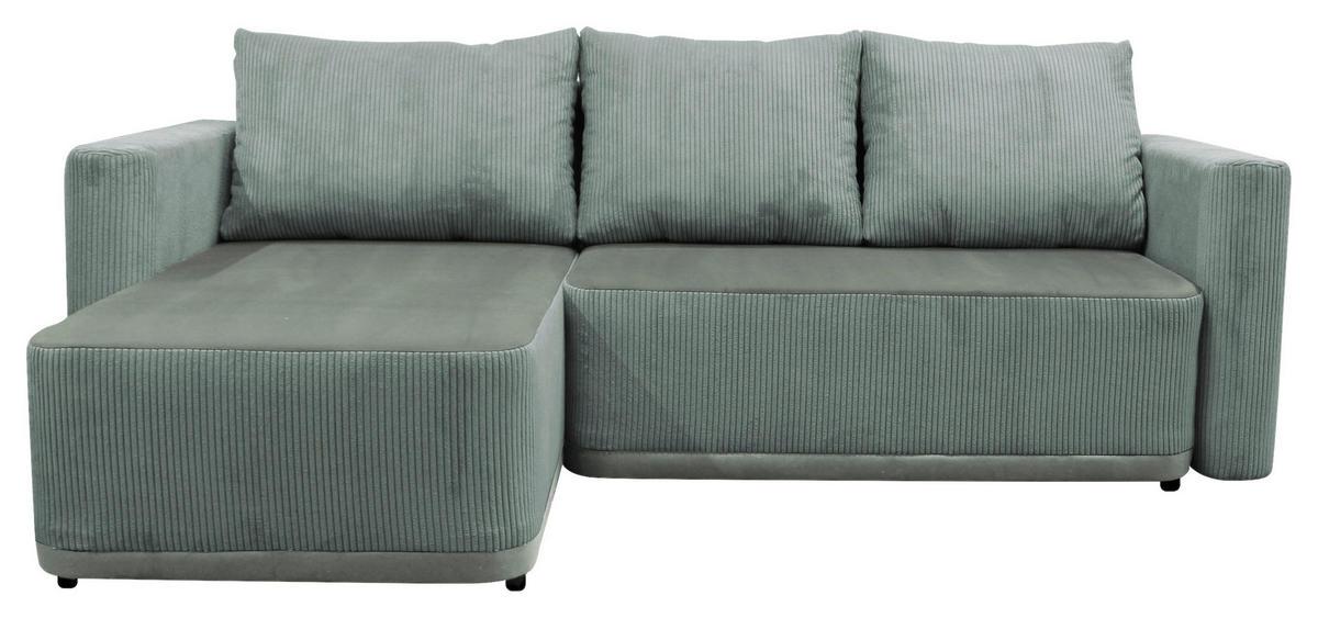 ECKSOFA STELLA in Plüsch Türkis  166/234 cm  - Türkis/Schwarz, Design, Kunststoff/Textil (166/234cm) - MID.YOU