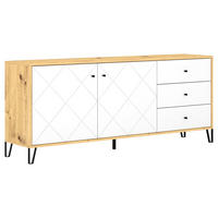 SIDEBOARD Bilbao 183,4/75,2/40 cm 3 Schublade(n)  - Schwarz/Weiß, Design, Holzwerkstoff/Metall (183,4/75,2/40cm) - Boxxx
