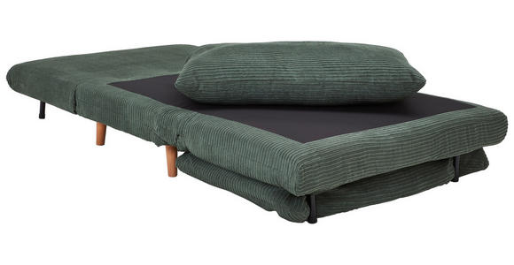 SCHLAFSOFA Cord Grün  - Eichefarben/Grün, Design, Holz/Textil (105/80/90cm) - Carryhome