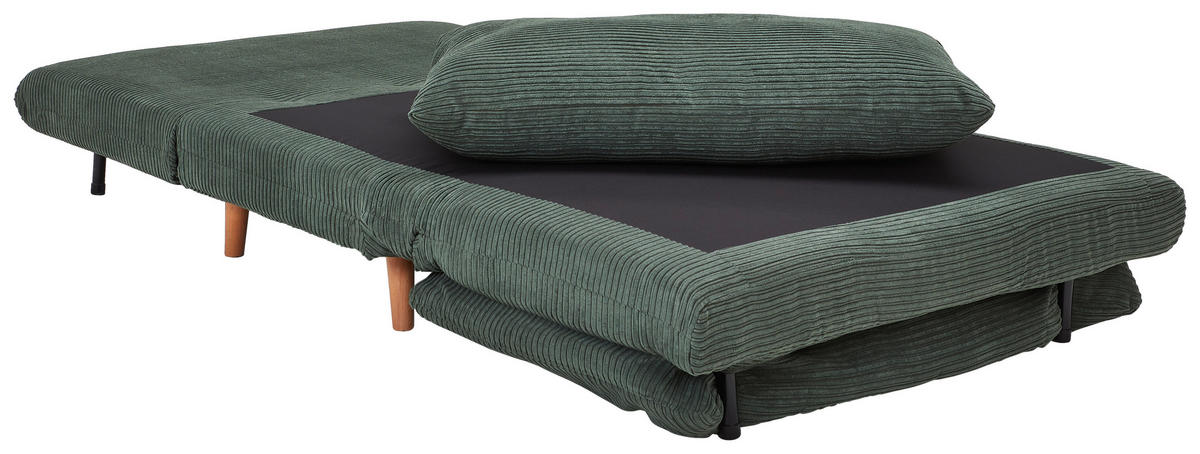SCHLAFSOFA Cord Grün  - Eichefarben/Grün, Design, Holz/Textil (105/80/90cm) - Carryhome