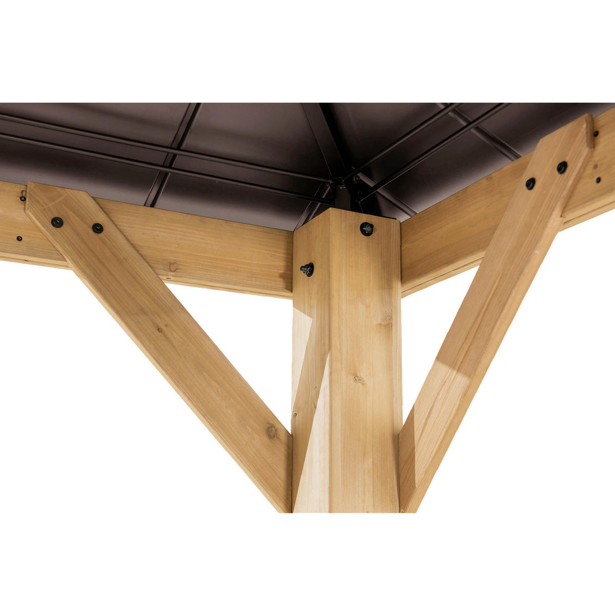 PAVILLON 336/287/336 cm   - Dunkelbraun/Lärchefarben, Basics, Holz/Kunststoff (336/287/336cm)