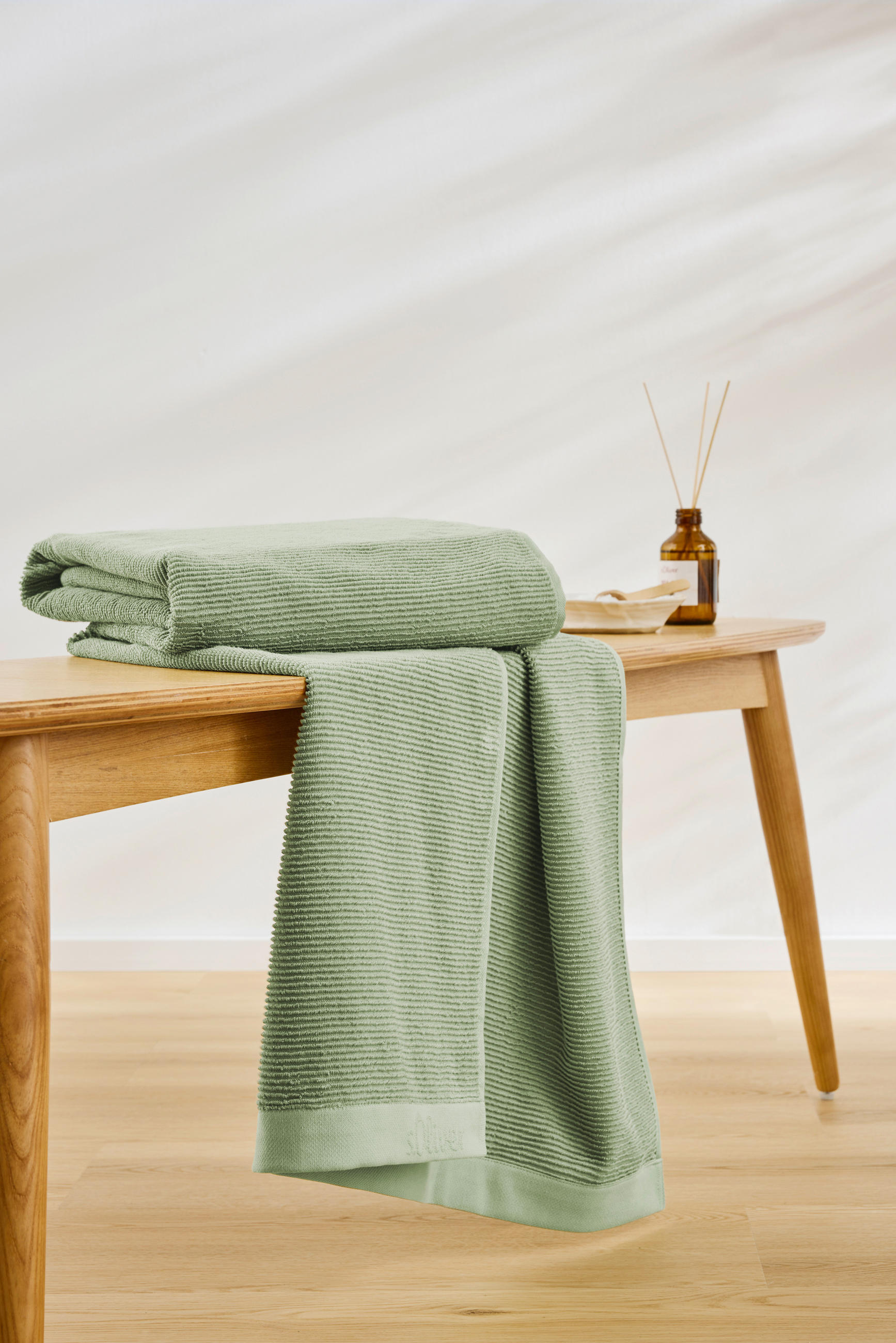 Thumbnail - S. Oliver Saunatuch, Hellgrün, Textil, Uni, 80x200 cm, Oeko-Tex® Standard 100, Oeko-Tex® Made IN Green, Aufhängeschlaufe...