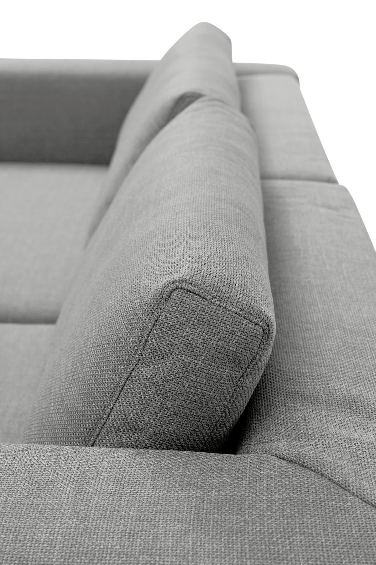 ECKSOFA inkl. Funktion Heaven Grau Flachgewebe  - Chromfarben/Grau, KONVENTIONELL, Textil/Metall (242/162cm) - Tom Tailor