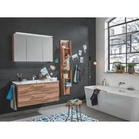 BADEZIMMER  in 100 cm  - Chromfarben/Eichefarben, KONVENTIONELL, Holzwerkstoff/Stein (100cm) - Novel