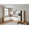 ECKKÜCHE 240/360 cm  in Weiß, Eiche Wotan  - Eiche Wotan/Schwarz, LIFESTYLE, Holzwerkstoff/Metall (240/360cm) - Held