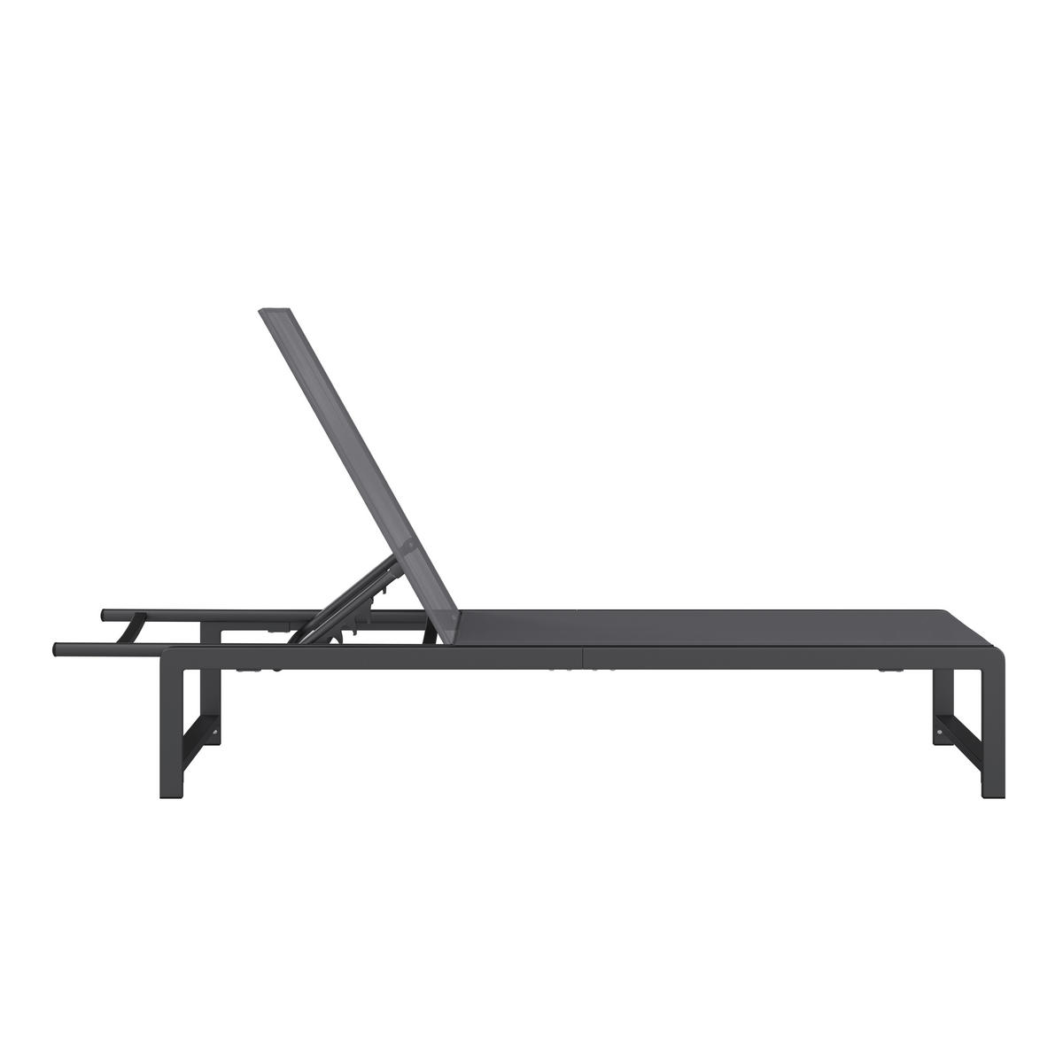 GARTENLIEGE 190/34/60 cm  - Anthrazit/Grau, MODERN, Kunststoff/Metall (190/34/60cm) - Ambia Garden