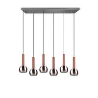 HÄNGELEUCHTE Ciliana 153/38/200 cm  - Braun/Nickelfarben, Design, Leder/Metall (153/38/200cm) - Trio Leuchten