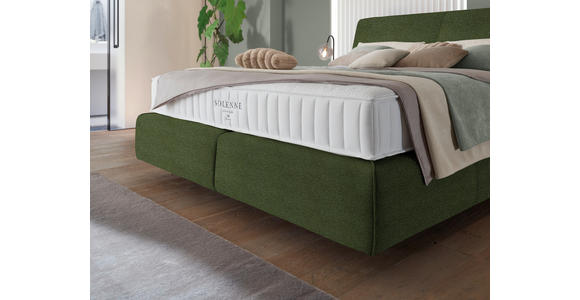 BOXSPRINGBETT 160/200 cm  in Olivgrün  - Schwarz/Olivgrün, Design, Kunststoff/Textil (160/200cm) - Johann Jakob