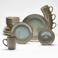 KOMBISERVICE Graugrün Olbia Lago 16-teilig 4 Personen  - Graugrün, Basics, Keramik - Van Well