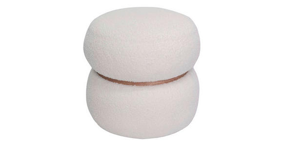 HOCKER Vliesstoff, Teddystoff Weiß - Weiß, Trend, Textil (45/41/45cm) - Xora