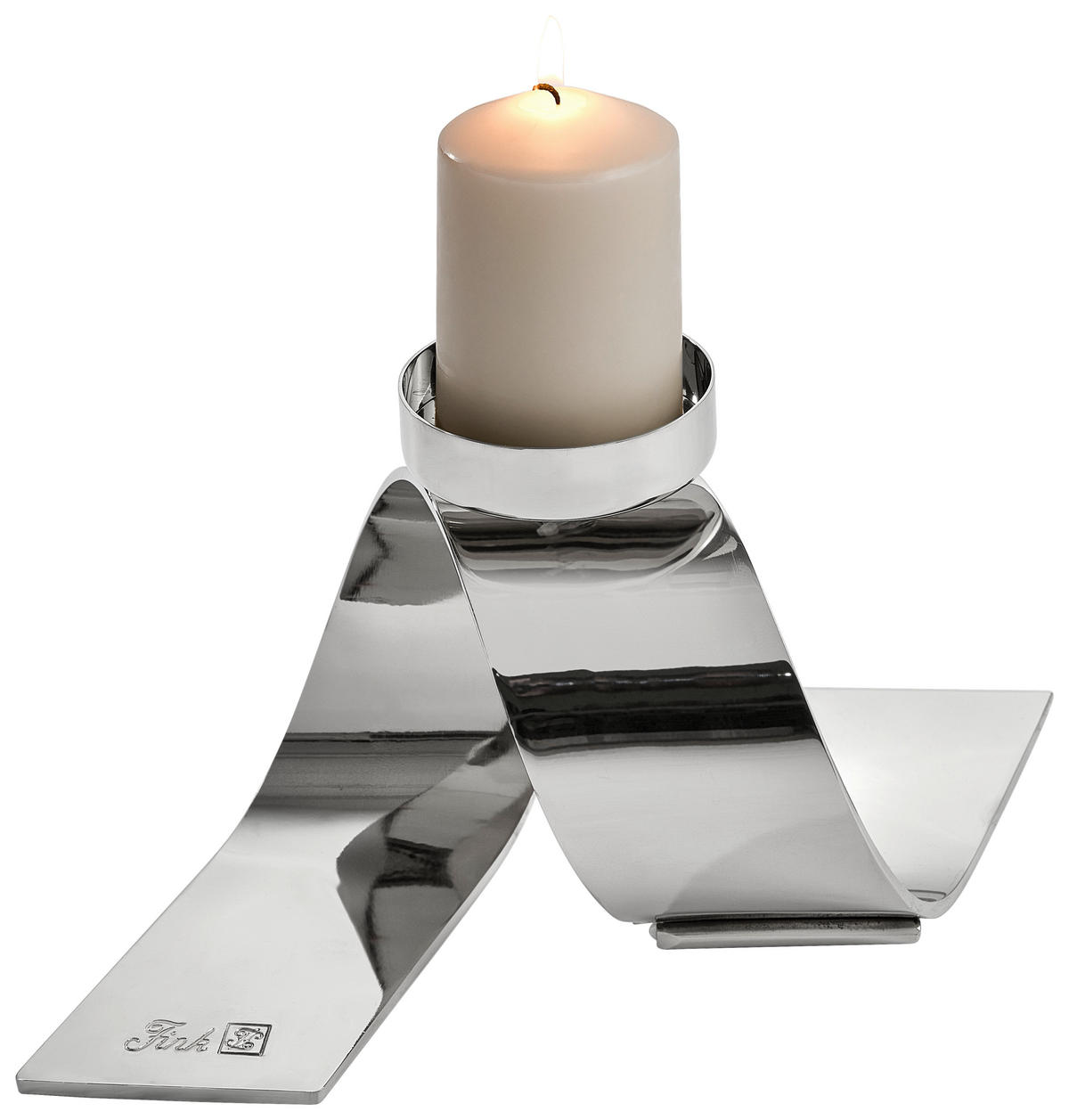 KERZENHALTER - Silberfarben, Basics, Metall (25/12/14cm) - Fink