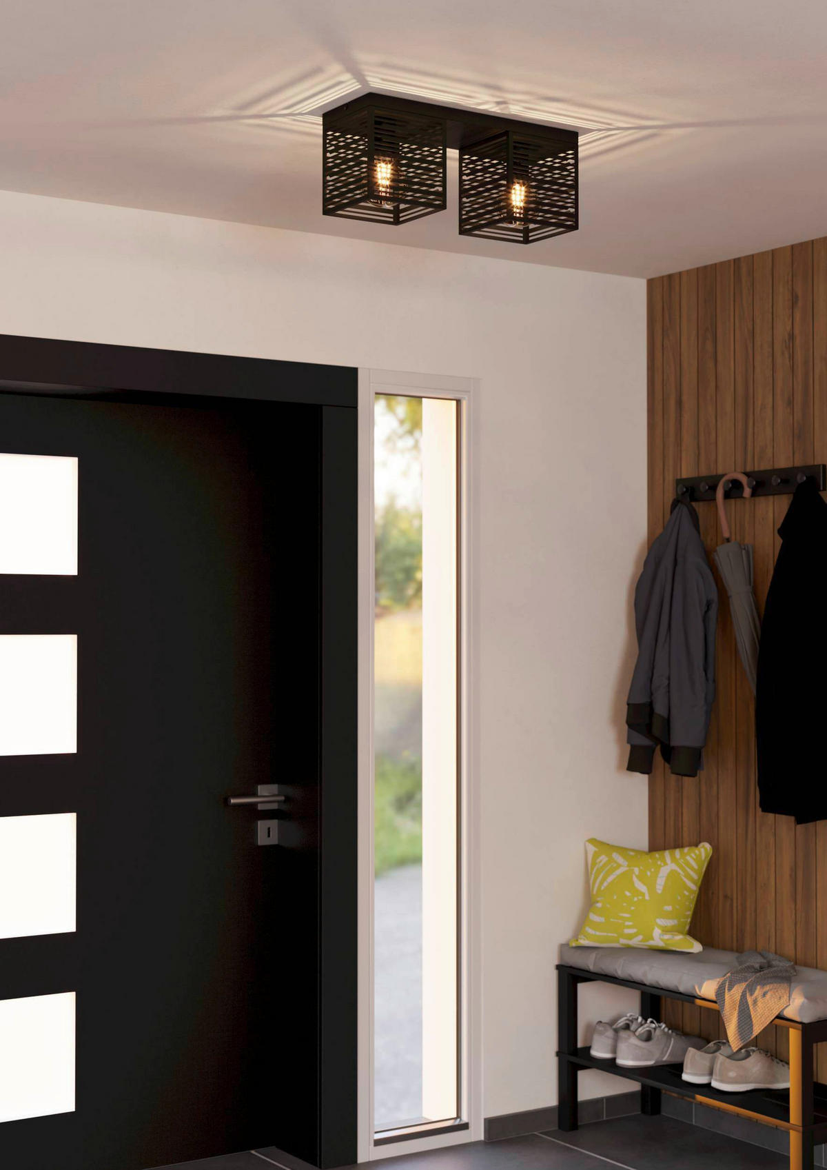 DECKENLEUCHTE    51,5/18/20,5 cm  - Schwarz, Design, Metall (51,5/18/20,5cm) - Eglo