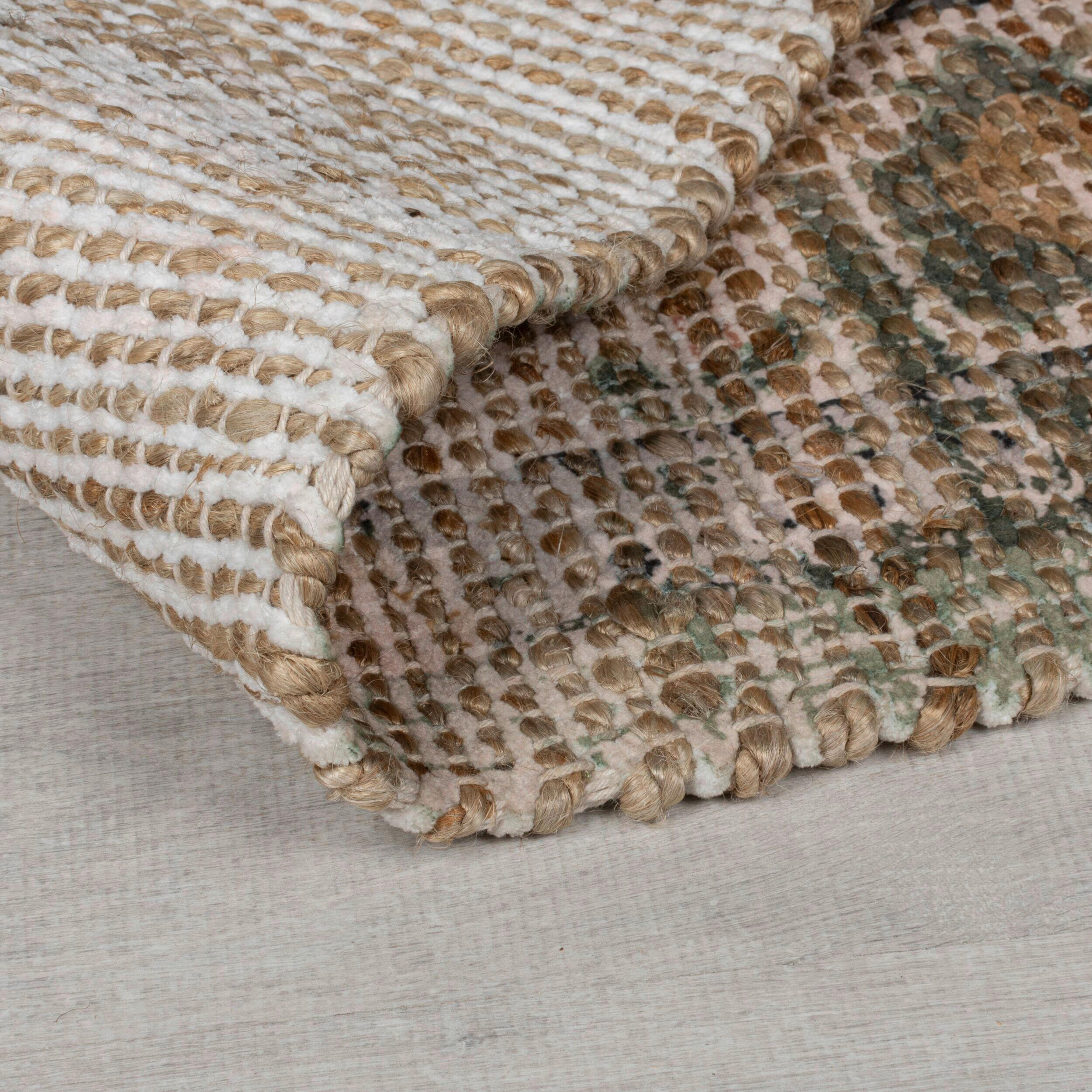Thumbnail - Xora Juteteppich Nadya Jute, Grün, Textil, Struktur, rechteckig, 80x150 cm, für Fußbodenheizung geeignet, strapazierfähi...