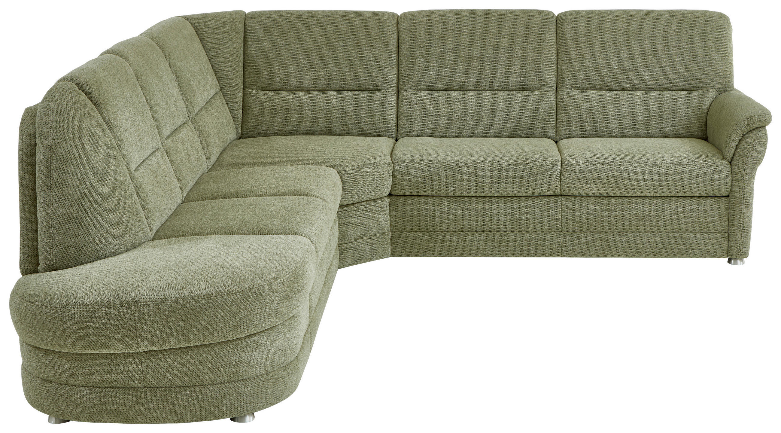 ECKSOFA Grün Flachgewebe  - Alufarben/Grün, KONVENTIONELL, Textil (273/253cm) - Beldomo Comfort