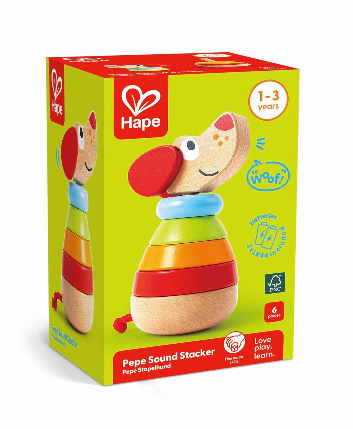 STAPELTURM - Hellrot/Orange, Basics, Holz/Kunststoff (9,6cm) - Hape