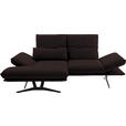 ECKSOFA  in Echtleder Dunkelbraun  130/210 cm  - Gelb/Dunkelbraun, Design, Leder/Metall (130/210cm) - Dieter Knoll