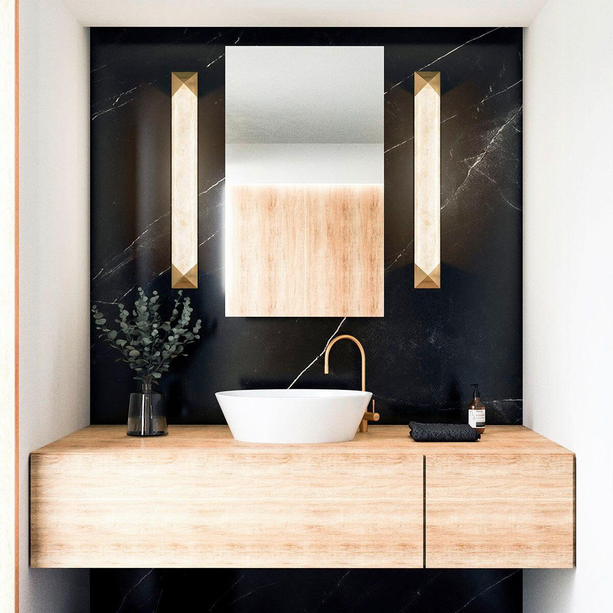 LED-WANDLEUCHTE    - Messingfarben, KONVENTIONELL, Stein/Metall (63,5/7,6/6,1cm) - Elstead Lighting