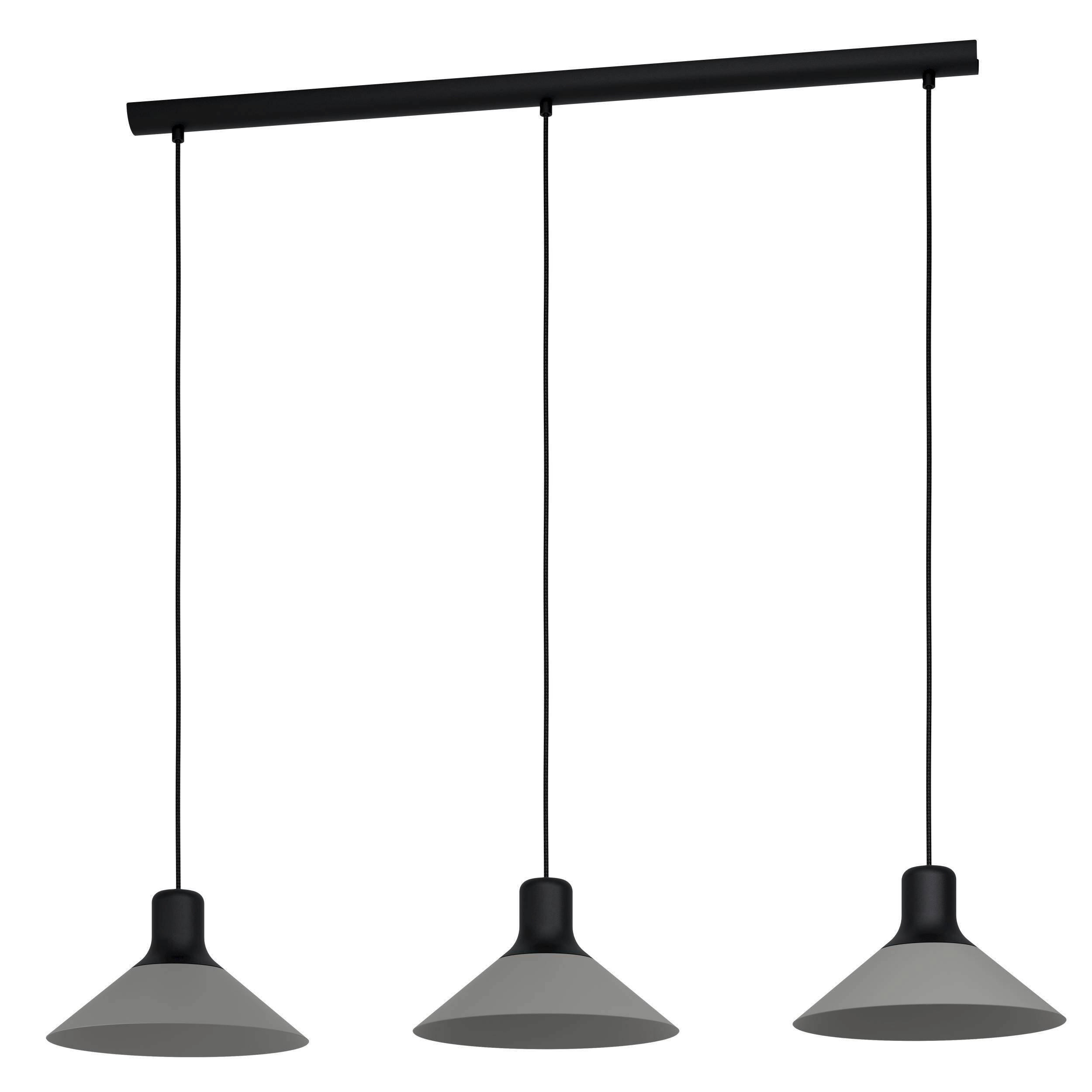 HÄNGLAMPA Abreosa 108/28/110 cm  - grå/svart, Design, metall (108/28/110cm) - Eglo