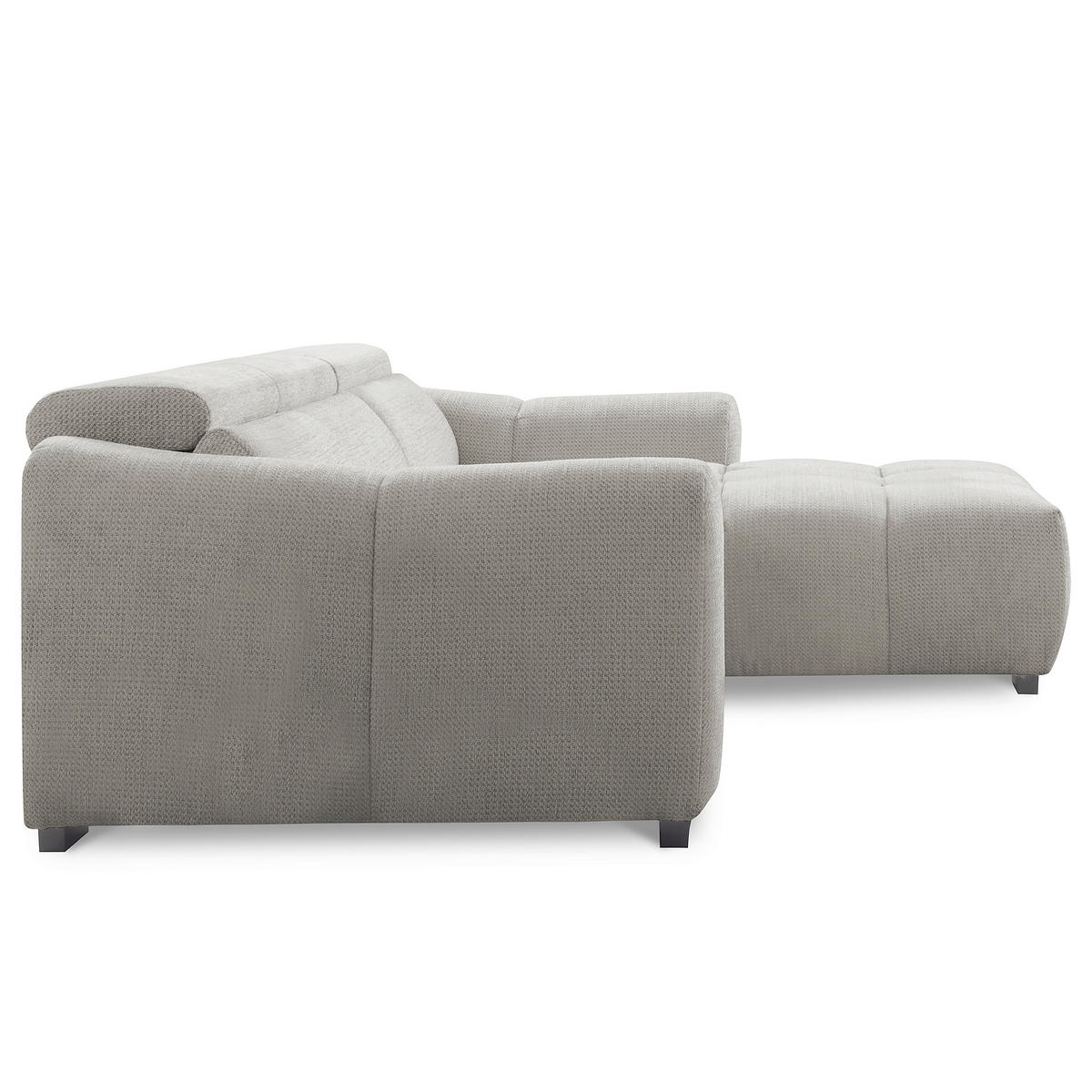 ECKSOFA  Webstoff Greige  - Greige/Schwarz, Design, Kunststoff/Textil (274/177cm) - Livetastic