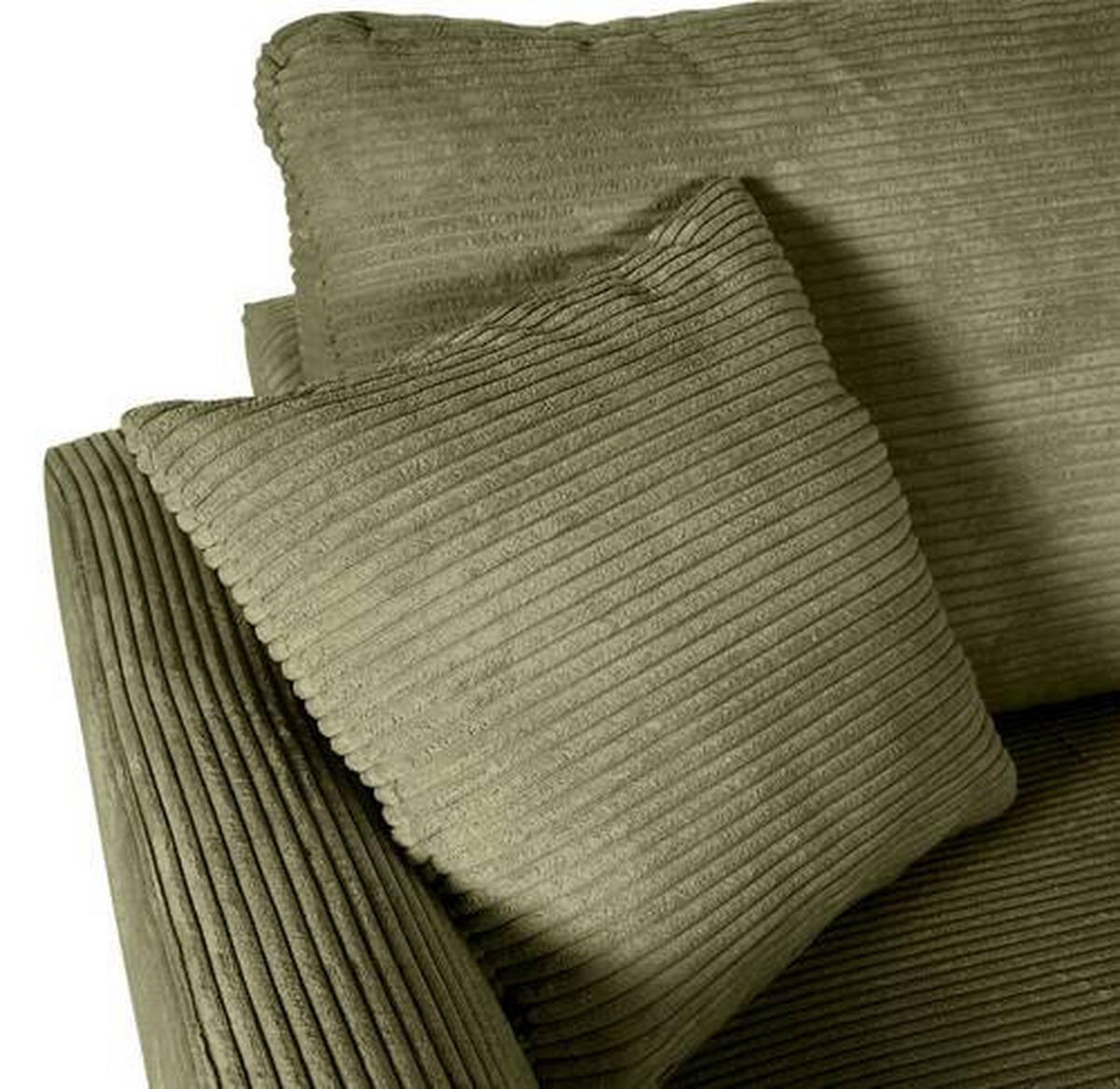 ECKSOFA in Cord Dunkelgrün  - Dunkelgrün/Schwarz, Design, Kunststoff/Textil (240/175cm) - Landscape