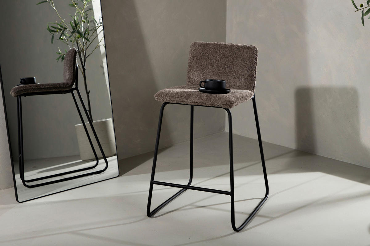 BARHOCKER-SET Schwarz, Dunkelgrau Stahl  - Dunkelgrau/Schwarz, Design, Kunststoff/Textil (41/84/50cm) - Livetastic