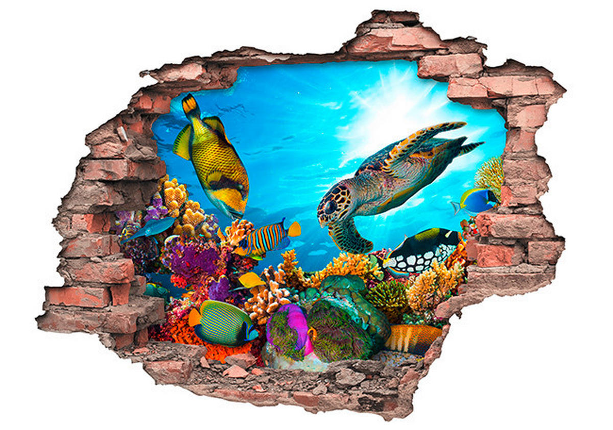 WANDTATTOO  - Multicolor, Design, Kunststoff (50/70/0,10cm) - Euroart