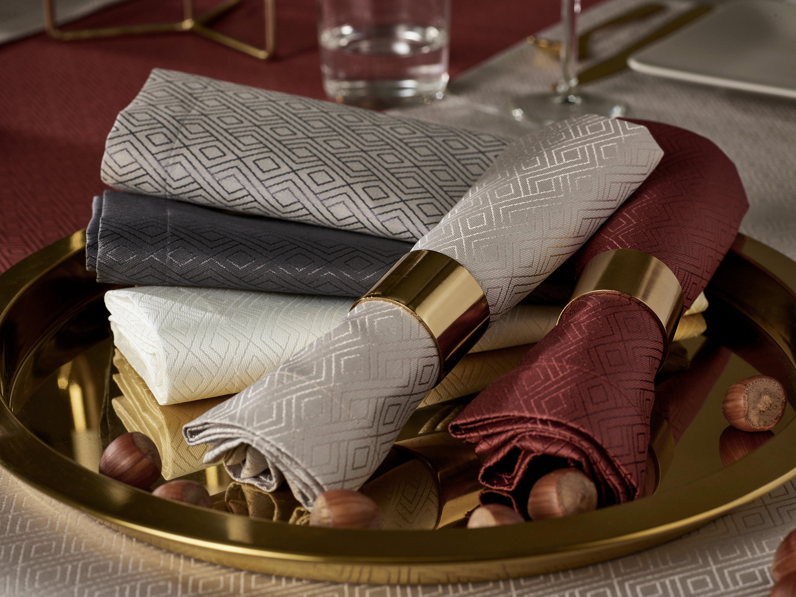 SERVIETTE 2ER SET 50/50 cm   - Grau, Basics, Textil (50/50cm) - Curt Bauer