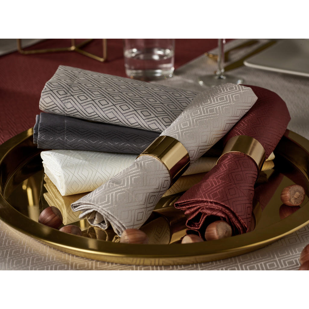 Thumbnail - Curt Bauer Serviette Riga, Rot, Textil, Graphik, 50x50 cm, Oeko-Tex® Made IN Green, Wohntextilien, Tischwäsche, Stoffser...