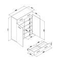 SCHUHSCHRANK 90/120/36 cm  - Eichefarben/Silberfarben, Design, Holzwerkstoff/Kunststoff (90/120/36cm) - Carryhome