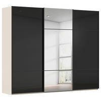 SCHWEBETÜRENSCHRANK  in Schwarz, Champagner  - Champagner/Schwarz, KONVENTIONELL, Glas/Holzwerkstoff (271/223/68cm) - Novel