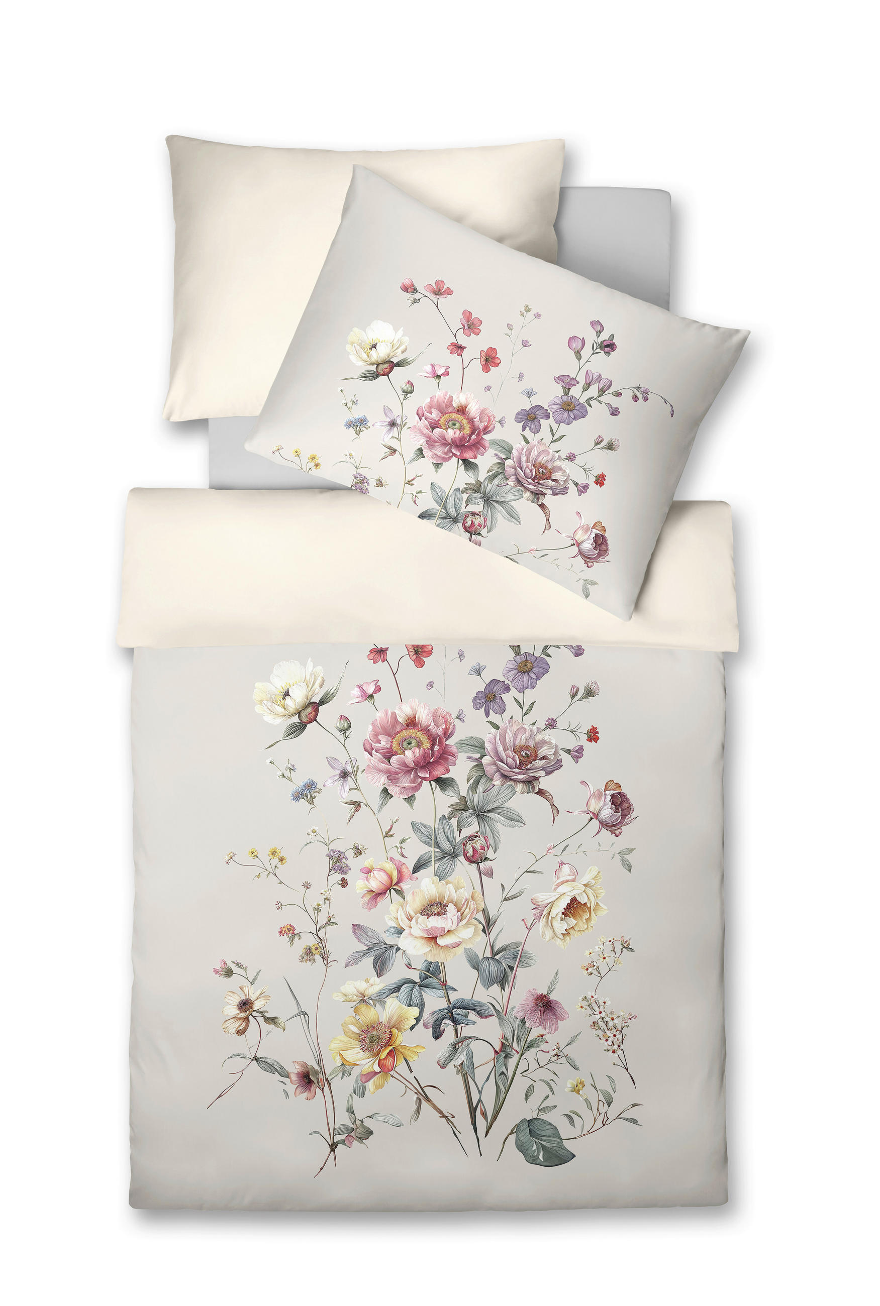 ÁGYNEMŰHUZAT-GARNITÚRA 140/200 cm  - olívazöld/világos rózsaszín, Basics, textil (140/200cm) - Fleuresse