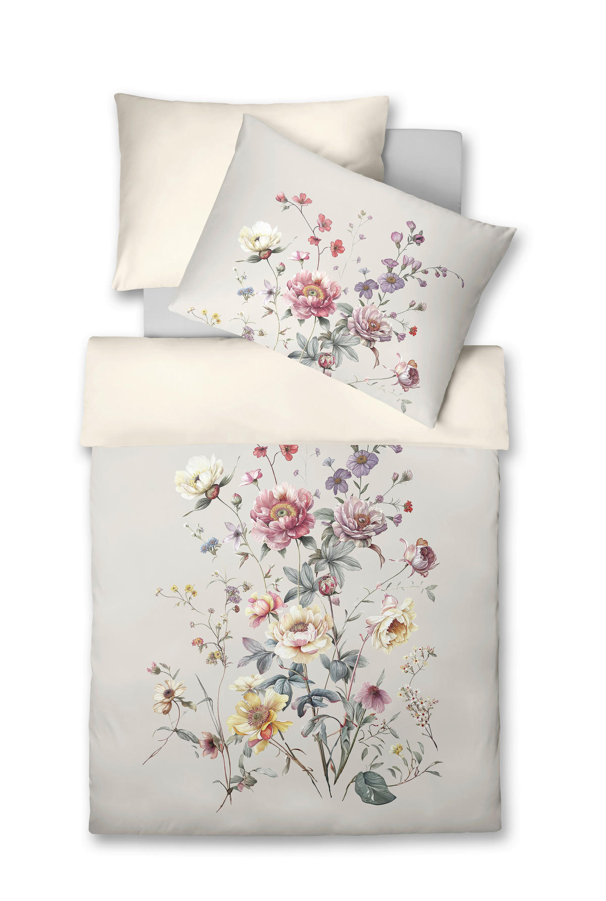 ÁGYNEMŰHUZAT-GARNITÚRA 140/200 cm  - olívazöld/világos rózsaszín, Basics, textil (140/200cm) - Fleuresse