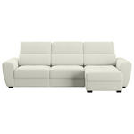 ECKSOFA  in Velours Creme  - Creme/Schwarz, KONVENTIONELL, Kunststoff/Textil (285/177cm) - Carryhome