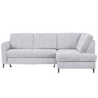 ECKSOFA in Chenille Hellgrau  - Hellgrau/Schwarz, Modern, Holz/Textil (241/184cm) - Carryhome