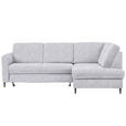 ECKSOFA in Chenille Hellgrau  - Hellgrau/Schwarz, MODERN, Holz/Textil (241/184cm) - Carryhome