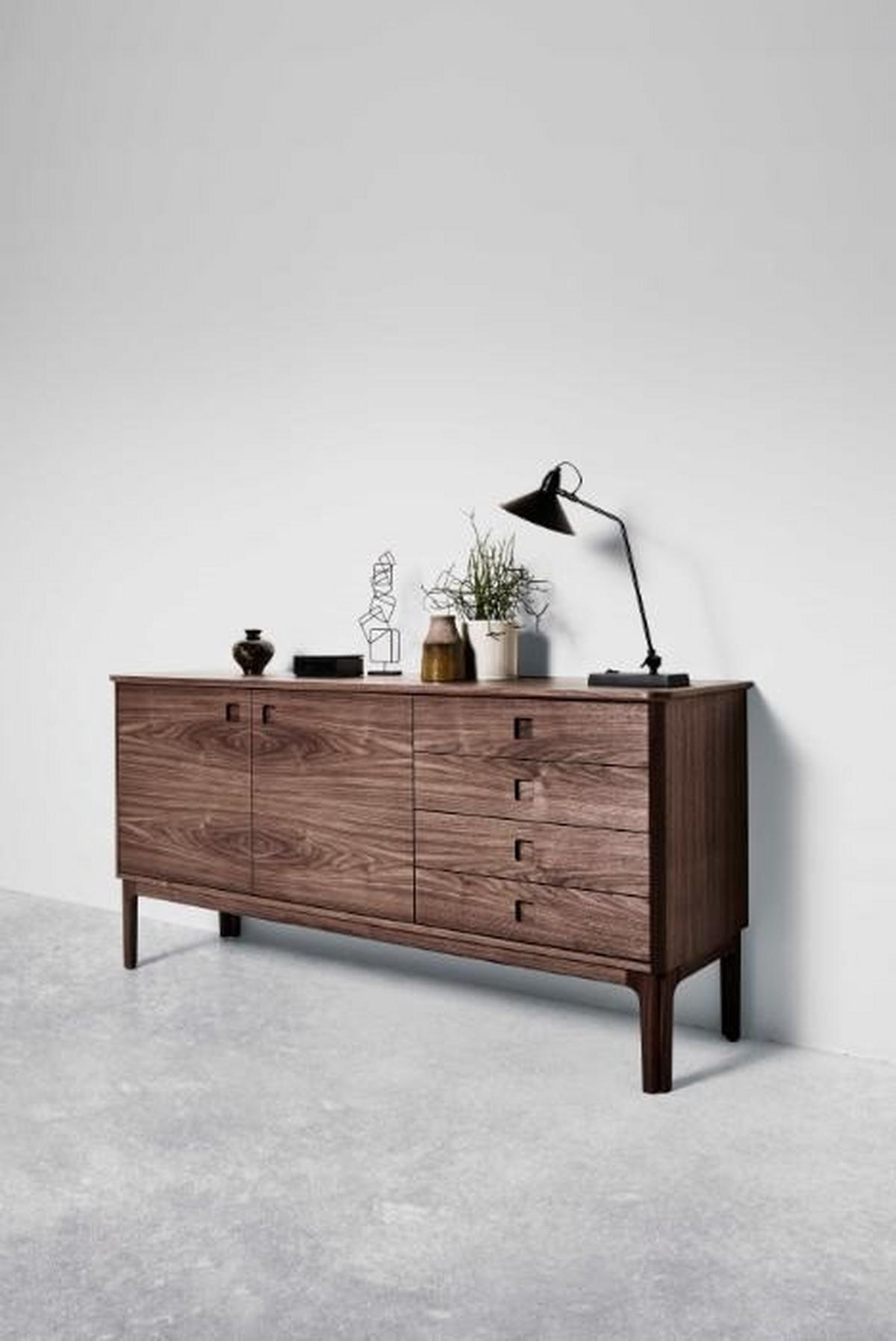SIDEBOARD  170/80/46 cm 4 låda(or)  - valnötsfärgad, Design, trä (170/80/46cm) - Skovby
