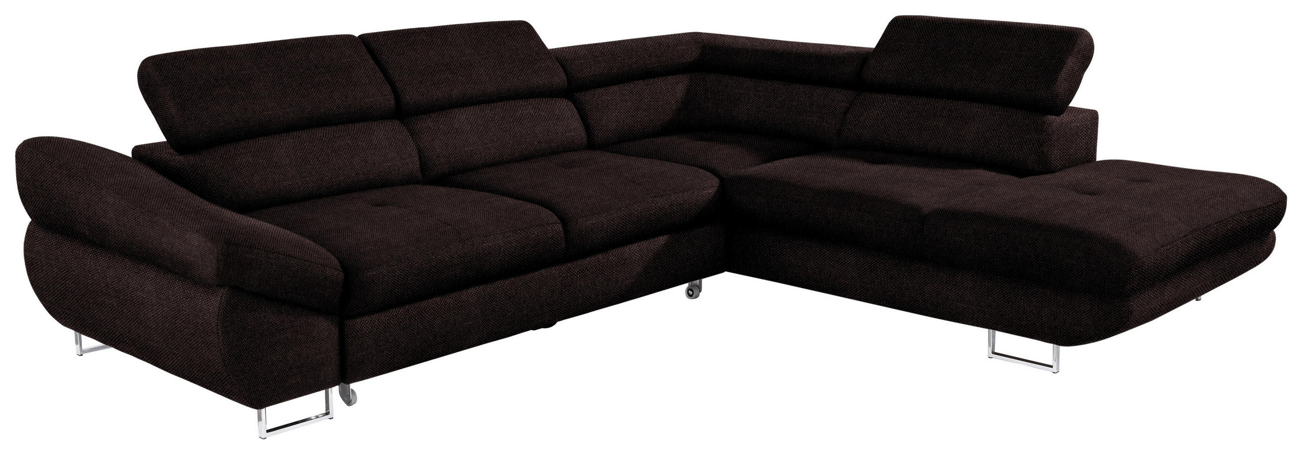 ECKSOFA in Webstoff Mokka  - Mokka, Design, Textil/Metall (280/235cm) - Hom`in